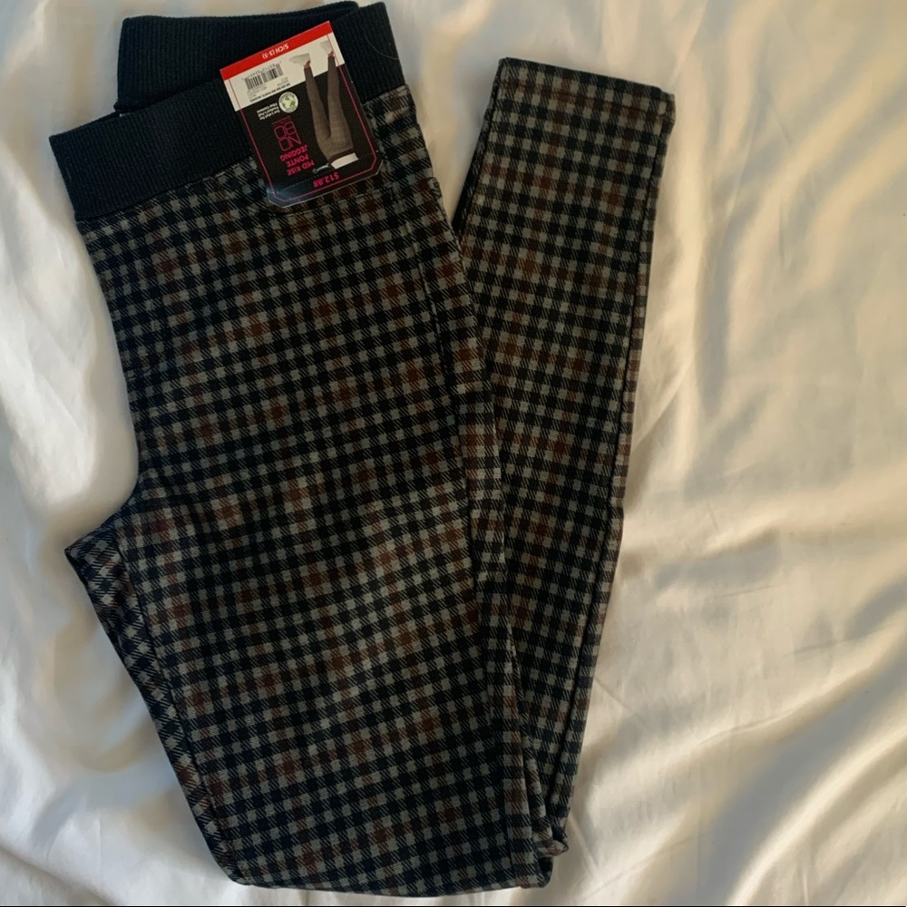Plaid Mid Rise Ponte Jegging
